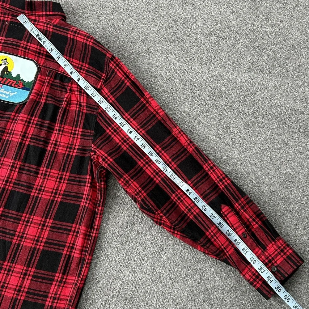 Hamms Beer Flannel Shirt Mens 2XL Red Plaid Angry Minnow VTG‎ Canvas Old Tag - Picture 8 of 12